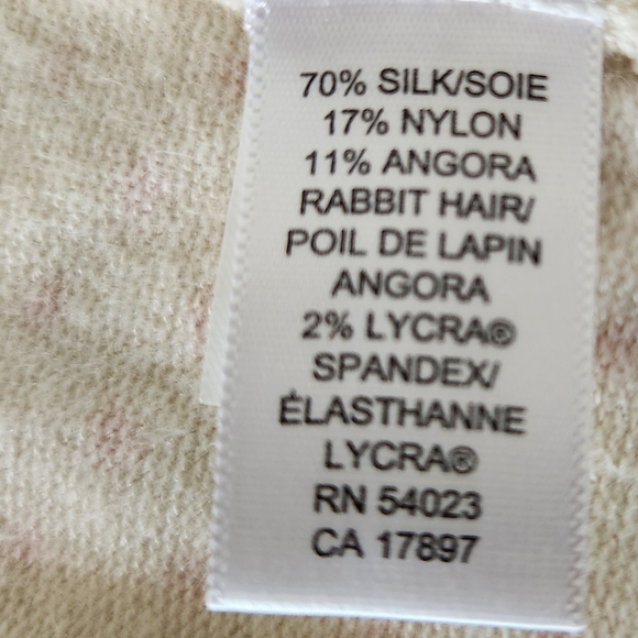 Banana Republic Silk Blend Cardigan L White Pink Polka Dots - Picture 8 of 8